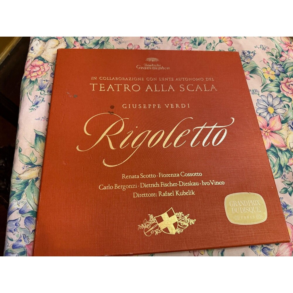 VERDI  " RIGOLETTO  3 Vinyl LP  Box Set Program in Many Languages Grand Prix Dud